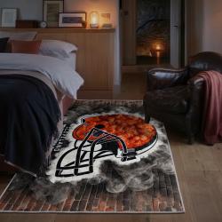nfl cleveland browns area rug non slip football carpet home decor gift idea for fans bedroom clb54