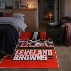 nfl cleveland browns area rug non slip football carpet home decor gift idea for fans bedroom clb56