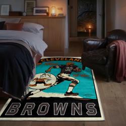 nfl cleveland browns area rug non slip football carpet home decor gift idea for fans bedroom clb58