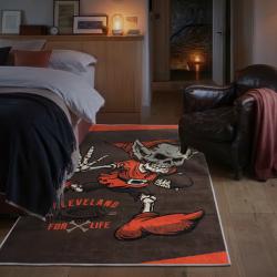 nfl cleveland browns area rug non slip football carpet home decor gift idea for fans bedroom clb61