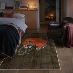 nfl cleveland browns area rug non slip football carpet home decor gift idea for fans bedroom clb62