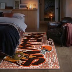nfl cleveland browns area rug non slip football carpet home decor gift idea for fans bedroom clb64