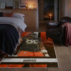 nfl cleveland browns area rug non slip football carpet home decor gift idea for fans bedroom clb68