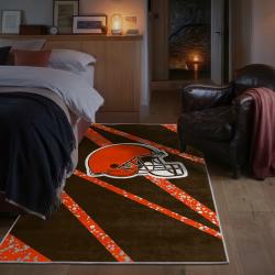 nfl cleveland browns area rug non slip football carpet home decor gift idea for fans bedroom clb70