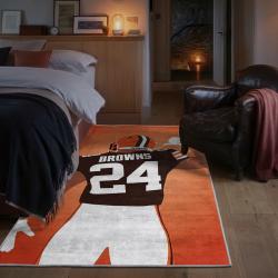 nfl cleveland browns area rug non slip football carpet home decor gift idea for fans bedroom clb72