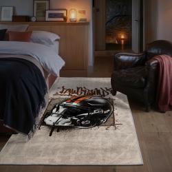 nfl cleveland browns area rug non slip football carpet home decor gift idea for fans bedroom clb73