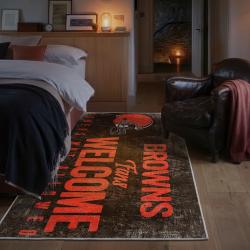 nfl cleveland browns area rug non slip football carpet home decor gift idea for fans bedroom clb74