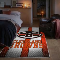 nfl cleveland browns area rug non slip football carpet home decor gift idea for fans bedroom clb79