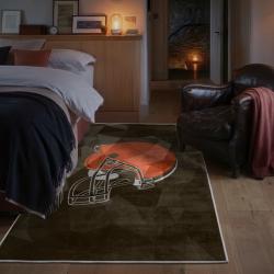 nfl cleveland browns area rug non slip football carpet home decor gift idea for fans bedroom clb80