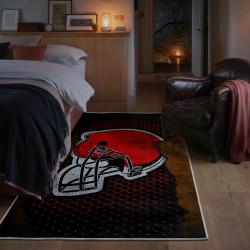 nfl cleveland browns area rug non slip football carpet home decor gift idea for fans bedroom clb87