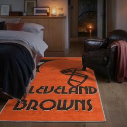 nfl cleveland browns area rug non slip football carpet home decor gift idea for fans bedroom clb88