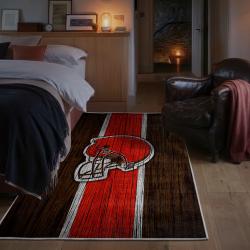 nfl cleveland browns area rug non slip football carpet home decor gift idea for fans bedroom clb90