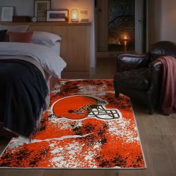 nfl cleveland browns area rug non slip football carpet home decor gift idea for fans bedroom clb92