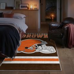 nfl cleveland browns area rug non slip football carpet home decor gift idea for fans bedroom clb95