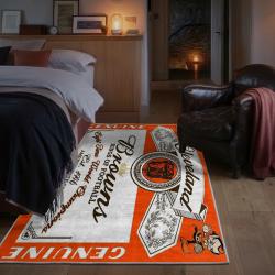 nfl cleveland browns area rug non slip football carpet home decor gift idea for fans bedroom clb98