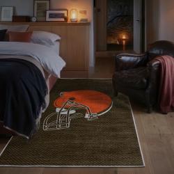 nfl cleveland browns area rug non slip football carpet home decor gift idea for fans bedroom clb99