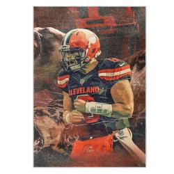 nfl cleveland browns area rug non slip football carpet home decor gift idea for fans clb196
