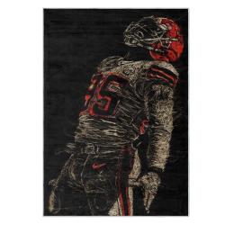 nfl cleveland browns area rug non slip football carpet home decor gift idea for fans clb205
