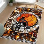 nfl cleveland browns area rug non slip football carpet home decor gift idea for fans living room clb105