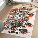 nfl cleveland browns area rug non slip football carpet home decor gift idea for fans living room clb109