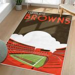 nfl cleveland browns area rug non slip football carpet home decor gift idea for fans living room clb111