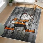 nfl cleveland browns area rug non slip football carpet home decor gift idea for fans living room clb112