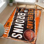 nfl cleveland browns area rug non slip football carpet home decor gift idea for fans living room clb126
