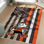nfl cleveland browns area rug non slip football carpet home decor gift idea for fans living room clb128