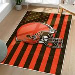nfl cleveland browns area rug non slip football carpet home decor gift idea for fans living room clb136