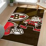 nfl cleveland browns area rug non slip football carpet home decor gift idea for fans living room clb140