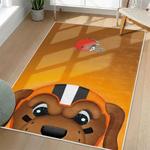 nfl cleveland browns area rug non slip football carpet home decor gift idea for fans living room clb161