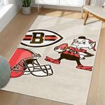 nfl cleveland browns area rug non slip football carpet home decor gift idea for fans living room clb165