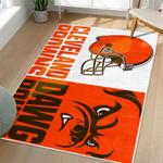nfl cleveland browns area rug non slip football carpet home decor gift idea for fans living room clb179