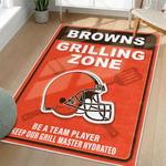 nfl cleveland browns area rug non slip football carpet home decor gift idea for fans living room clb186