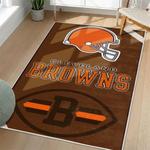 nfl cleveland browns area rug non slip football carpet home decor gift idea for fans living room clb188