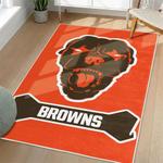 nfl cleveland browns area rug non slip football carpet home decor gift idea for fans living room clb189