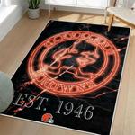 nfl cleveland browns area rug non slip football carpet home decor gift idea for fans living room clb193