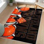 nfl cleveland browns area rug non slip football carpet home decor gift idea for fans living room clb202