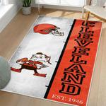 nfl cleveland browns area rug non slip football carpet home decor gift idea for fans living room clb206