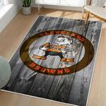 nfl cleveland browns area rug non slip football carpet home decor gift idea for fans living room clb57