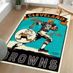 nfl cleveland browns area rug non slip football carpet home decor gift idea for fans living room clb58