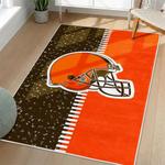 nfl cleveland browns area rug non slip football carpet home decor gift idea for fans living room clb67
