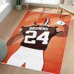 nfl cleveland browns area rug non slip football carpet home decor gift idea for fans living room clb72
