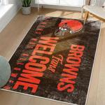 nfl cleveland browns area rug non slip football carpet home decor gift idea for fans living room clb74