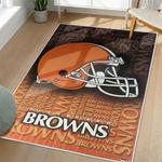 nfl cleveland browns area rug non slip football carpet home decor gift idea for fans living room clb81
