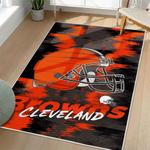 nfl cleveland browns area rug non slip football carpet home decor gift idea for fans living room clb86