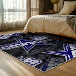nfl dallas cowboys football team logo sport carpet area rug home decor bed room dcb102