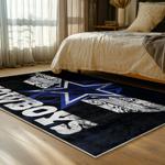 nfl dallas cowboys football team logo sport carpet area rug home decor bed room dcb105