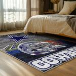 nfl dallas cowboys football team logo sport carpet area rug home decor bed room dcb112