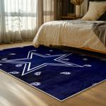 nfl dallas cowboys football team logo sport carpet area rug home decor bed room dcb126